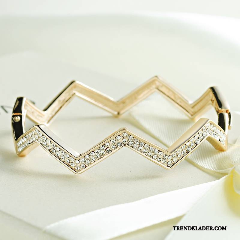 Armband Dam Mode Trend Strass Ny Accessoar Enkel Guld