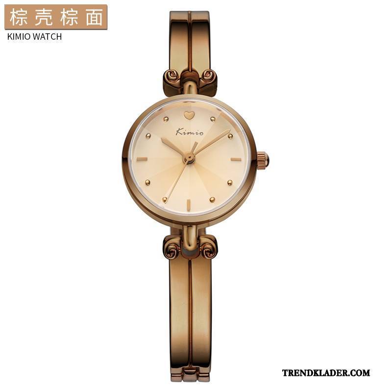 Armbandsur Dam 2018 Rose Mode Ny Trend Enkel Guld Beige