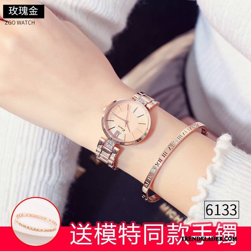 Armbandsur Dam Student Ny Enkel Casual Vattentät Elegant Guld Beige Rosa