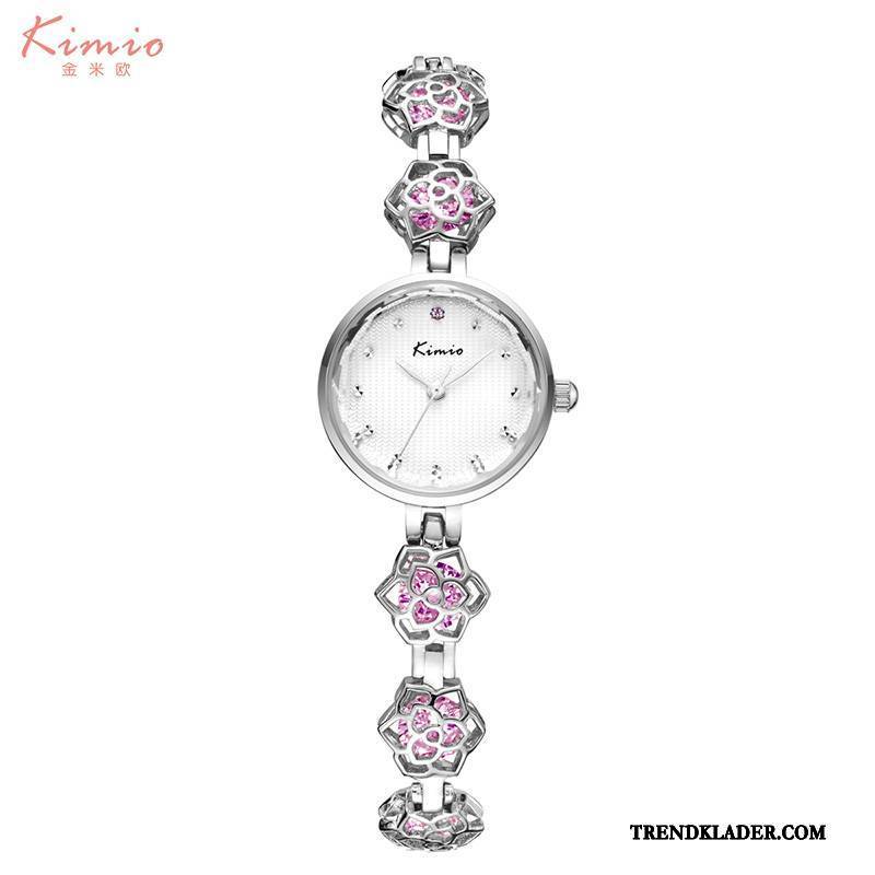 Armbandsur Dam Trend Student Blommor Kvartsur Mode Enkel Rosa