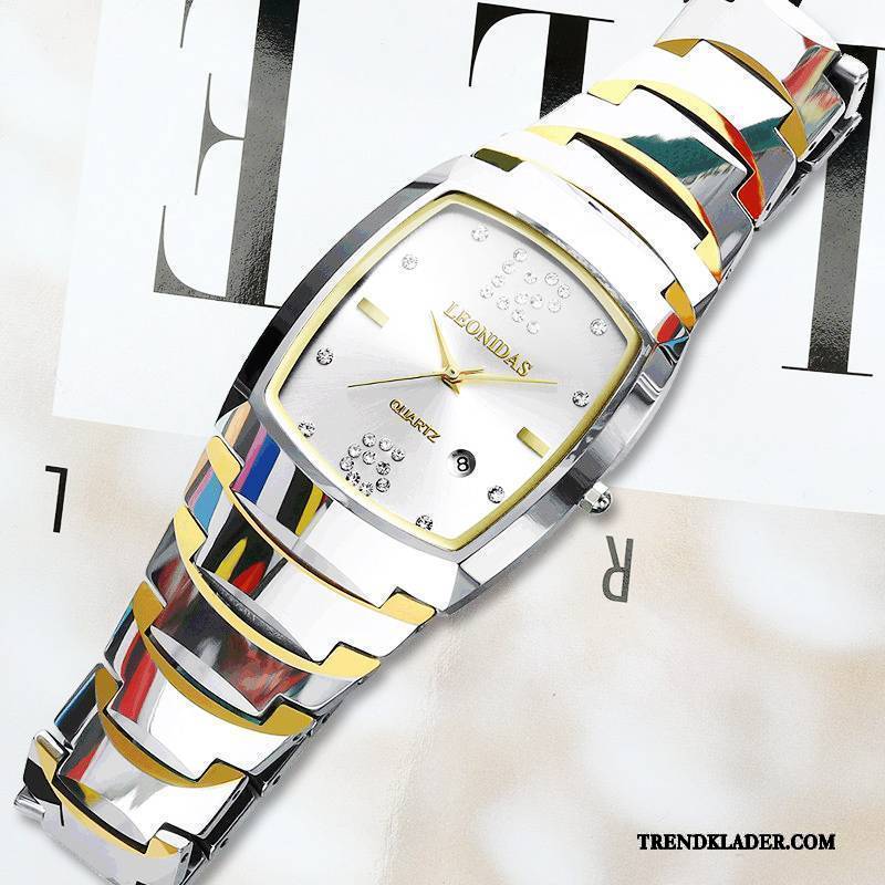 Armbandsur Herr Business Mode Autentiska Tunn Rektangel Vattentät Vit Svart