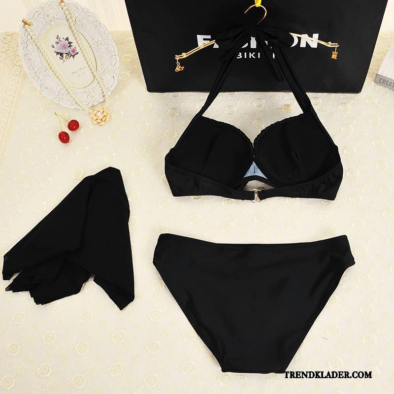Bikini Dam Sexig Tre Stycken Kostym Stor Stål Baddräkt Stora Bröst Vit Svart