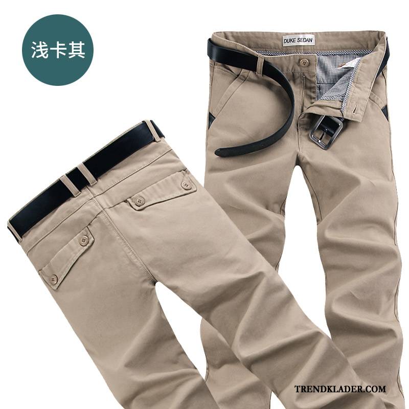 Byxor Herr Rakt Ny Tunn Slim Fit Casual Byxor Ungdom Khaki Ljus