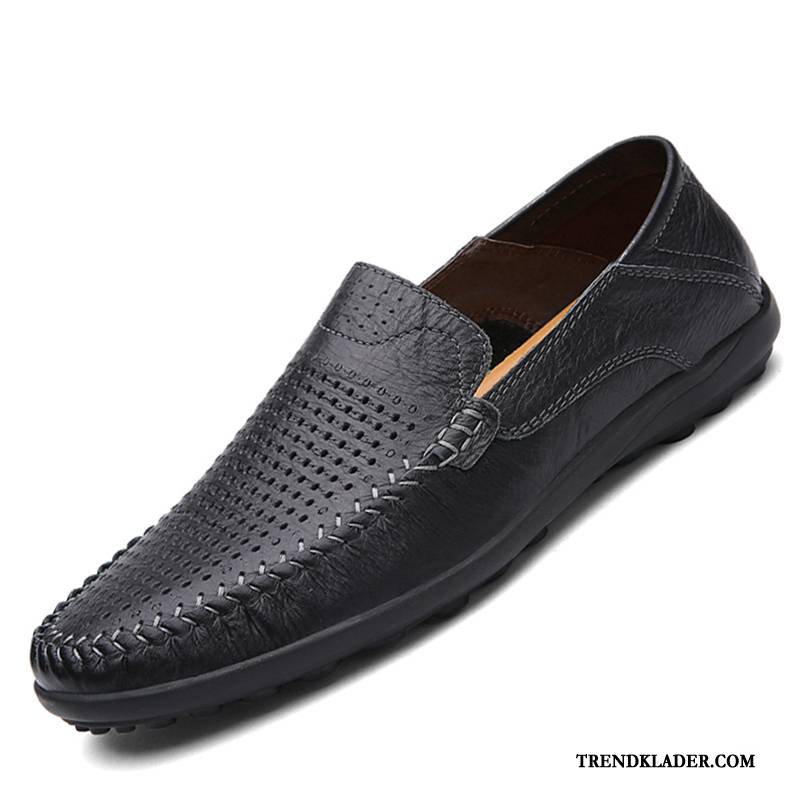 Finskor Herr Vår Casual Äkta Läder Slip On Mjuka British Brun