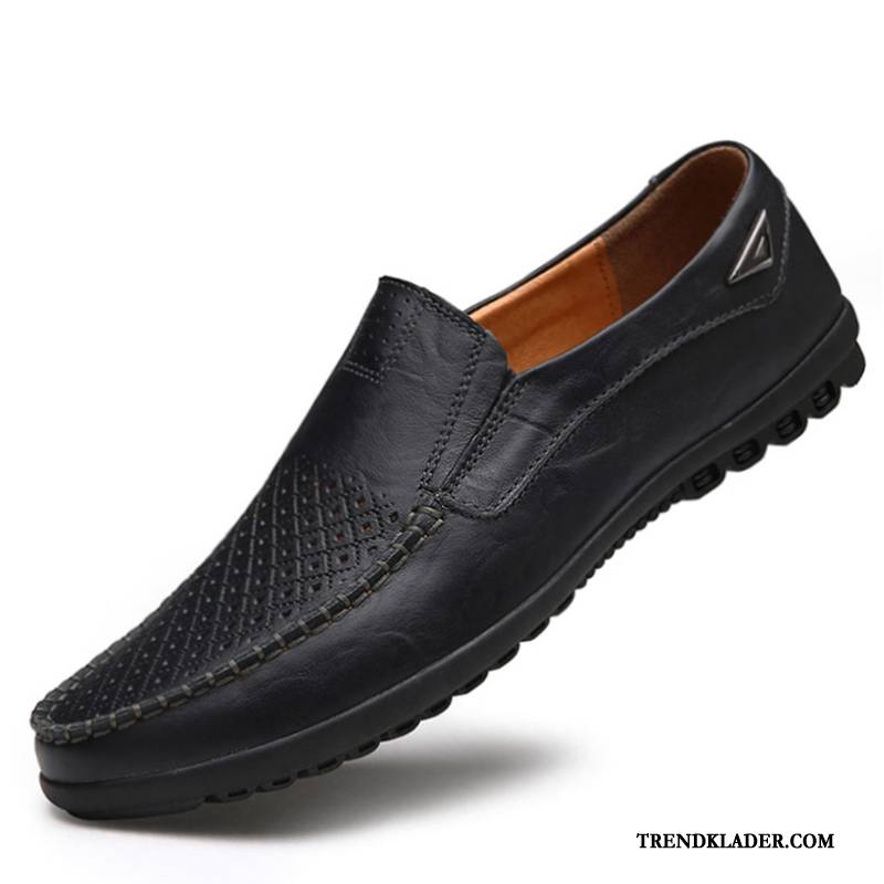 Finskor Herr Vår Casual Äkta Läder Slip On Mjuka British Brun