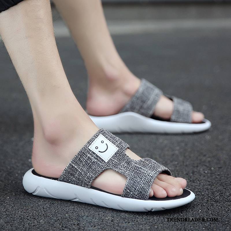 Flip Flop Herr Casual Stranden Sommar Trend Sandaler Skor Grå