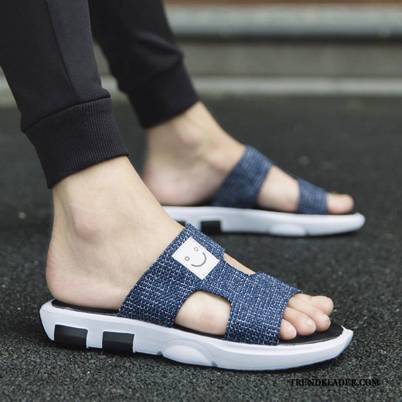 Flip Flop Herr Casual Stranden Sommar Trend Sandaler Skor Grå