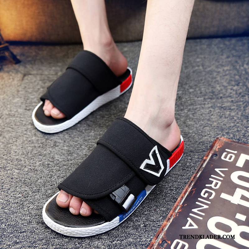 Flip Flop Herr Glidskydds Mode Skor Trend Casual Utomhus Svart