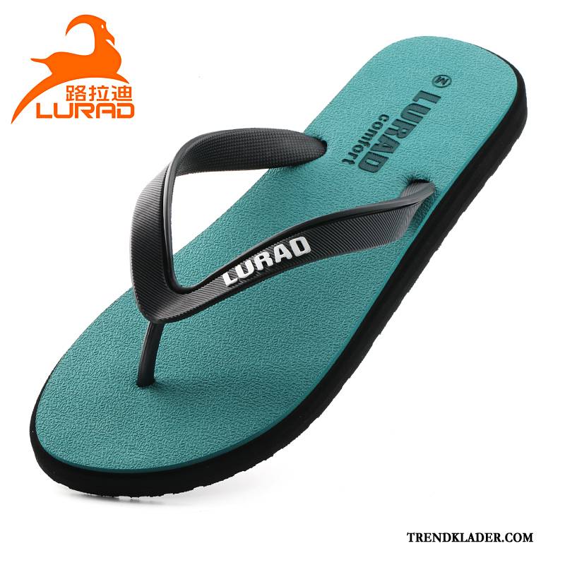 Flip Flop Herr Gummi Casual Sommar Glidskydds Tofflor Stranden Grön