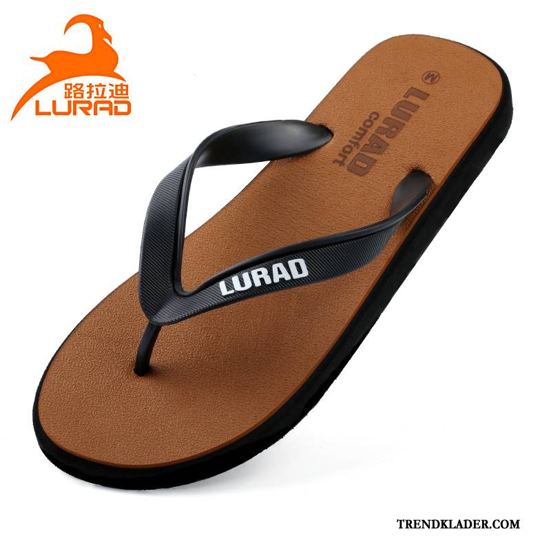 Flip Flop Herr Gummi Casual Sommar Glidskydds Tofflor Stranden Grön