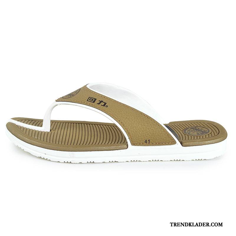 Flip Flop Herr Par Skor Enkel Anti Friktion Sommar Stranden Khaki