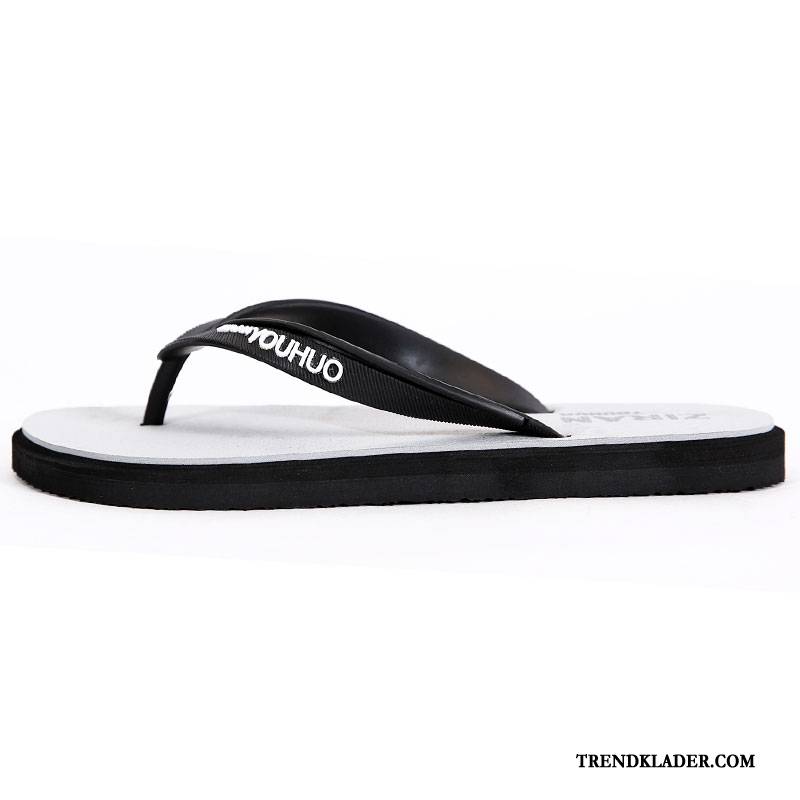 Flip Flop Herr Skor Tofflor Stranden Gummi Casual Trend Svart