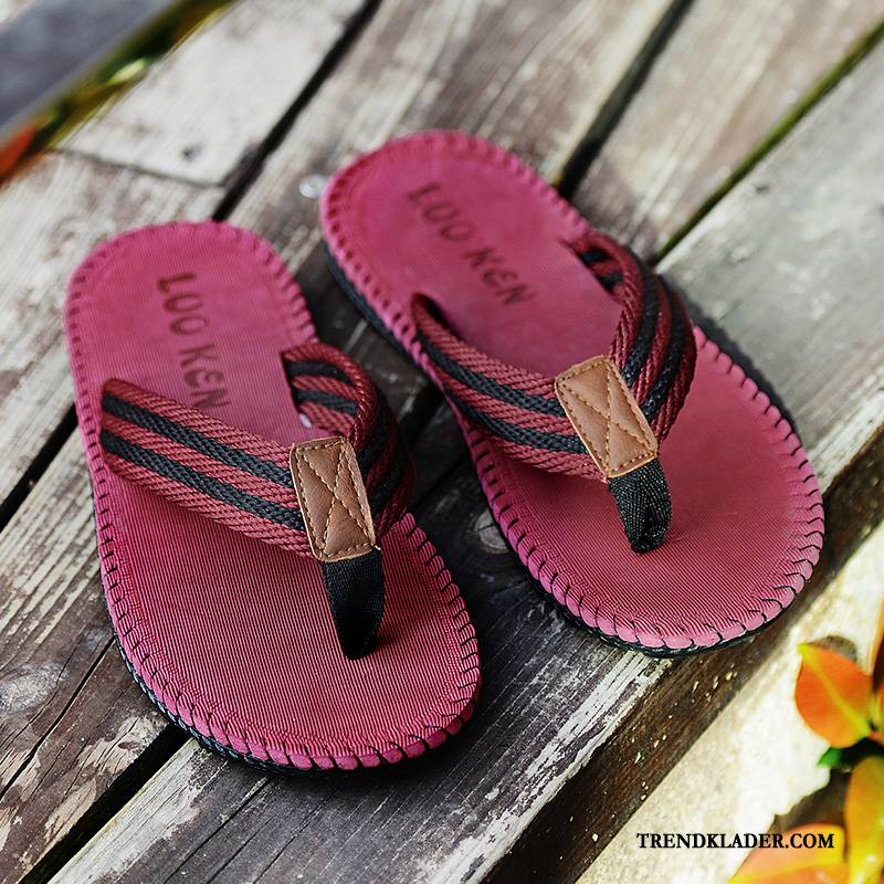 Flip Flop Herr Sommar Flip Flops Glidskydds Skor Inom Tofflor Grå Svart