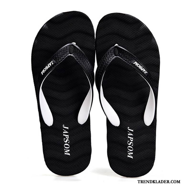 Flip Flop Herr Sommar Skor Utomhus Stranden Casual Tofflor Svart