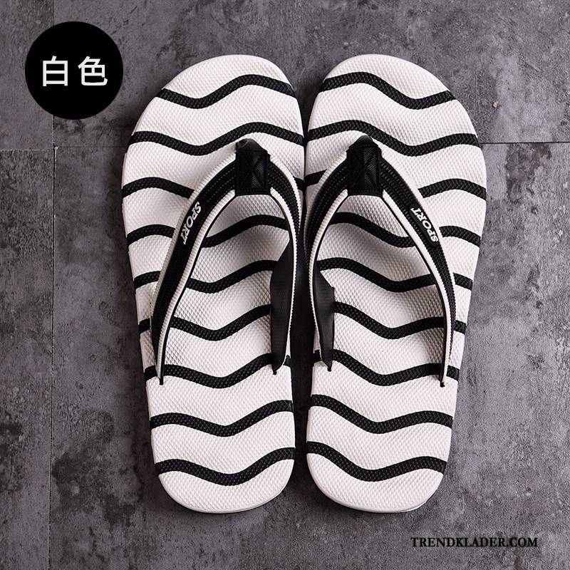 Flip Flop Herr Sommar Stranden Flip Flops Stor Storlek Trend Massage Vit