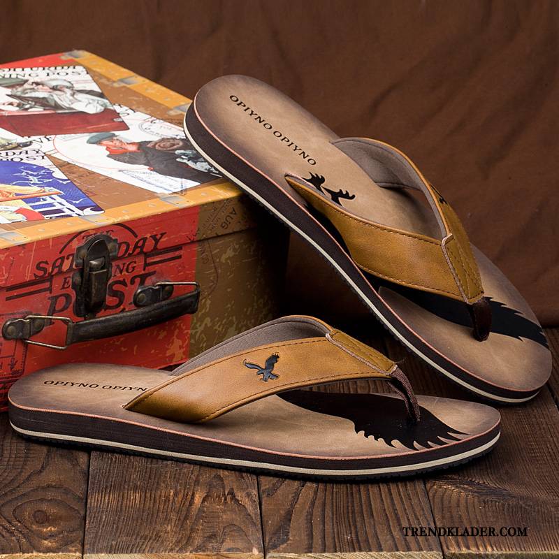 Flip Flop Herr Stor Storlek Utomhus Flip Flops Sandaler Sommar Glidskydds Blandade Färger Röd Svart