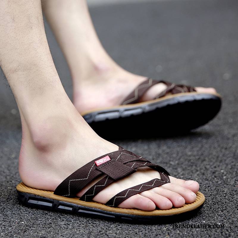 Flip Flop Herr Tofflor Glidskydds Flip Flops Utomhus Sommar Personlighet Svart