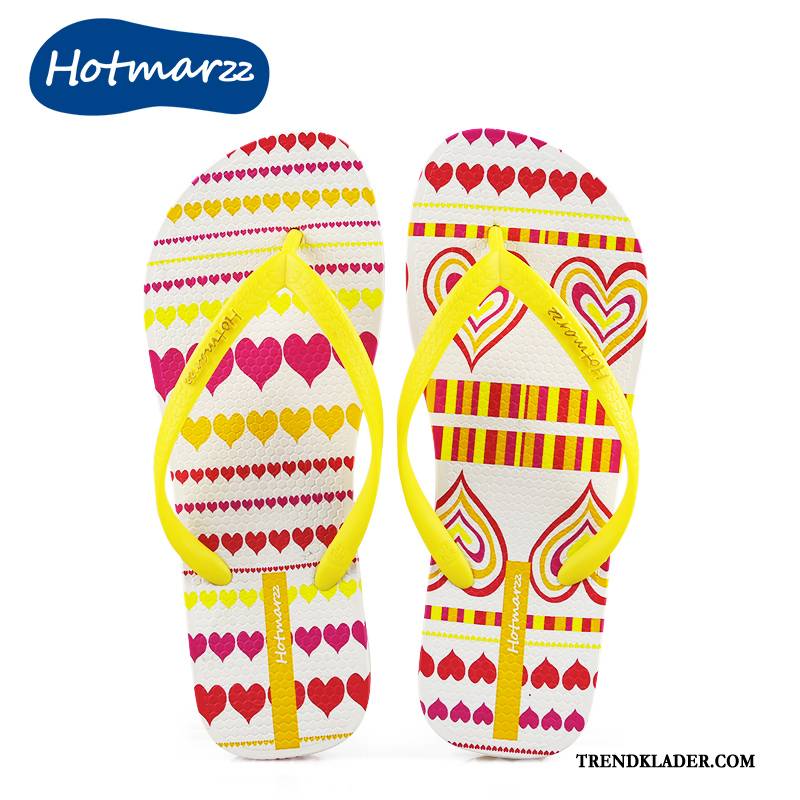 Flip Flops Dam Herr Mode Trend Skor Sommar Platta Gul