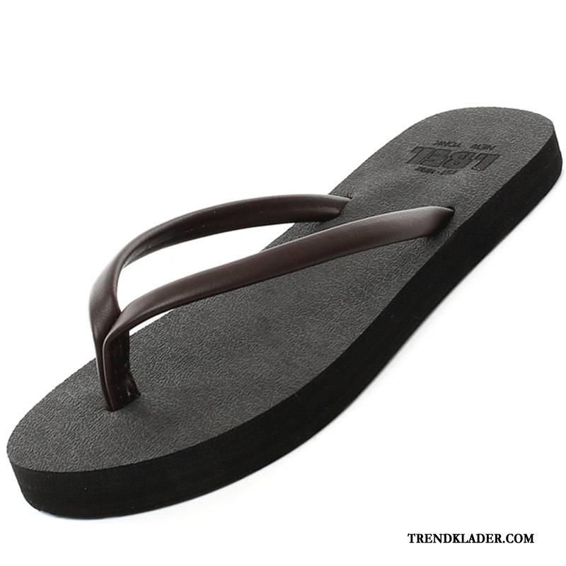 Flip Flops Dam Mode Stranden Skor Sommar Tofflor Herr Brun