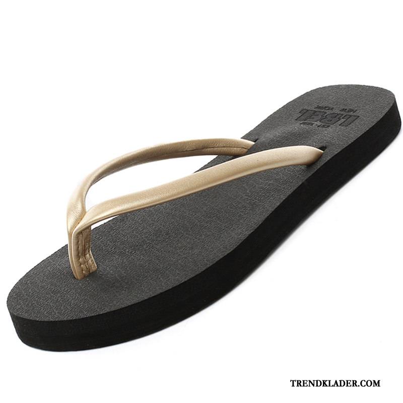 Flip Flops Dam Mode Stranden Skor Sommar Tofflor Herr Brun