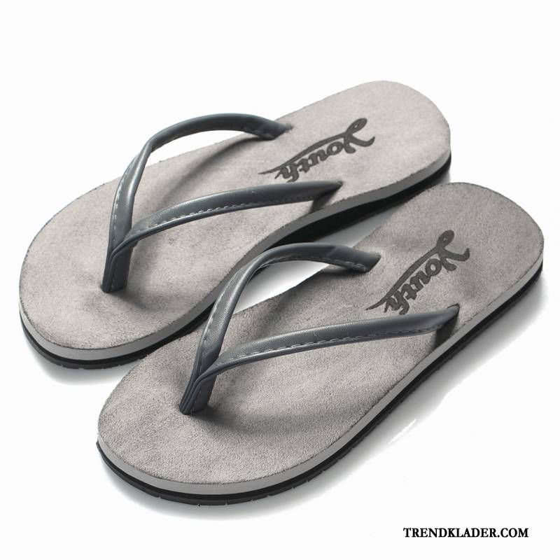 Flip Flops Dam Stranden Herr Sommar Mode Platta Par Beige