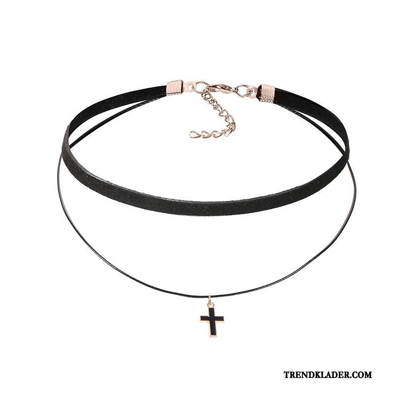 Halsband Dam Enkel Student Kort Accessoar Svart