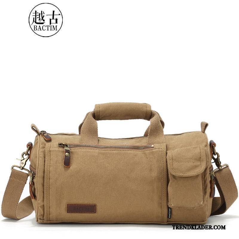 Handväska Herr Trend Ryggsäck Retro Axelremsväska Målarduk Messenger Väska Khaki