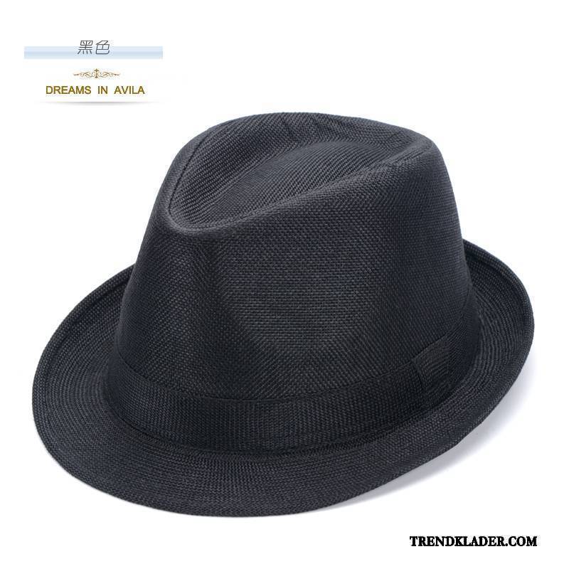 Hatt Herr Retro British Solljus Mode Casual Ny Svart