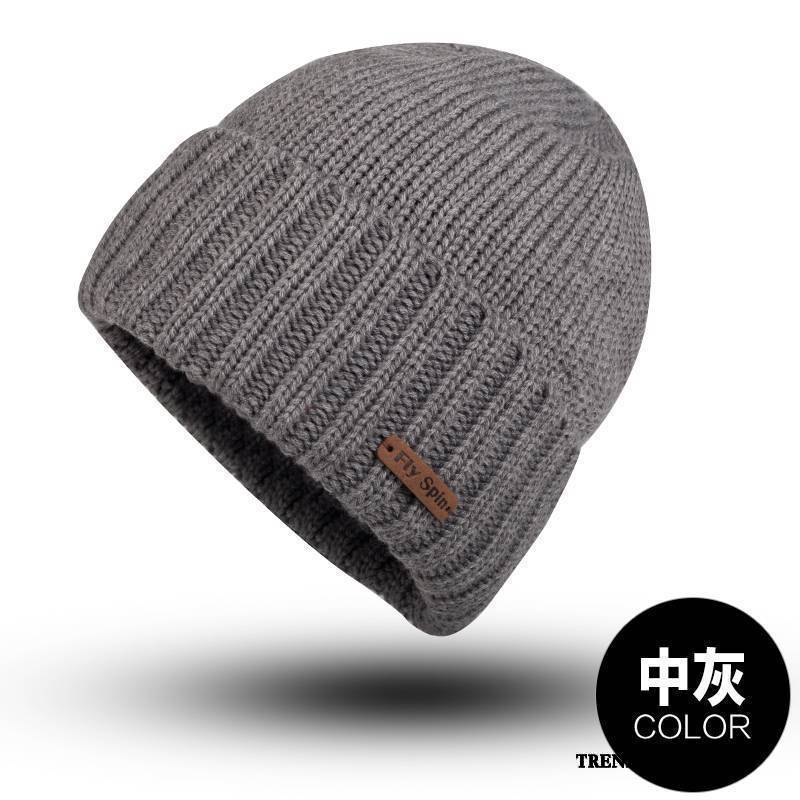 Hatt Herr Trend Pullover Vinter Stickad Hatt Ungdom Dam Svart