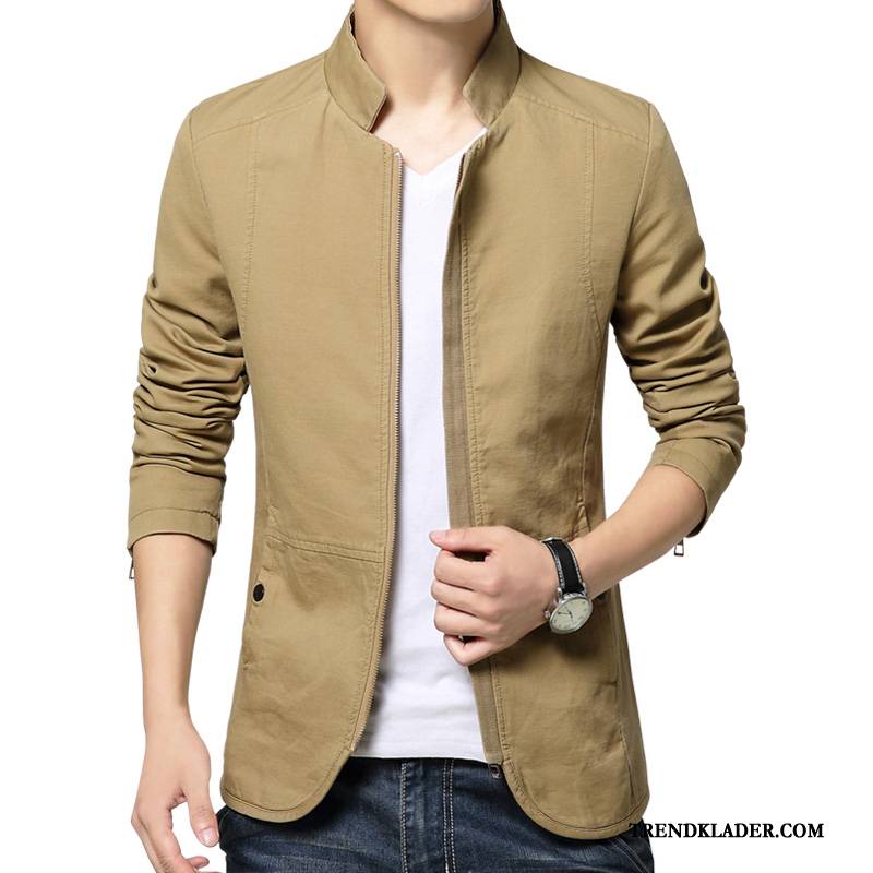 Jacka Herr Slim Fit Kappor Rockar Tunn Denim 2018 Ny Beige