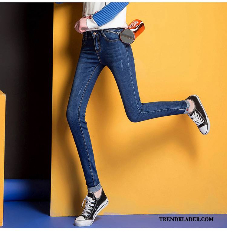 Jeans Dam Skinny Frans Student Stretch Liten Flickor