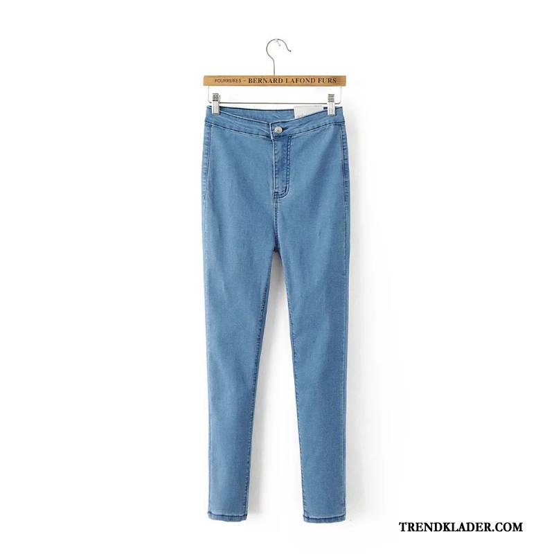 Jeans Dam Sommar Byxor Trend Slim Fit Hög Vår Svart