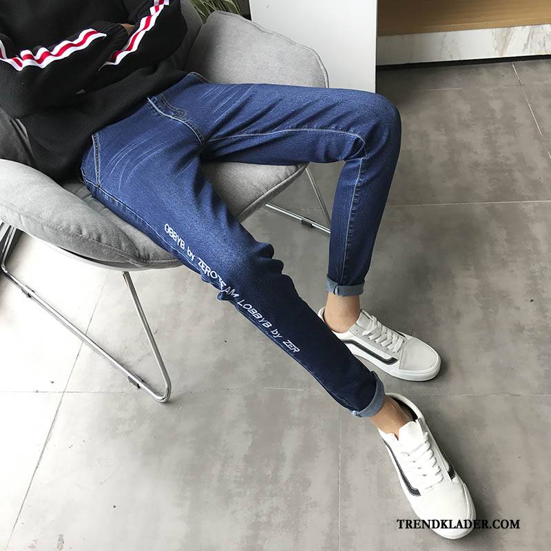 Jeans Herr 2018 Byxor Student Trend Höst Slim Fit Svart