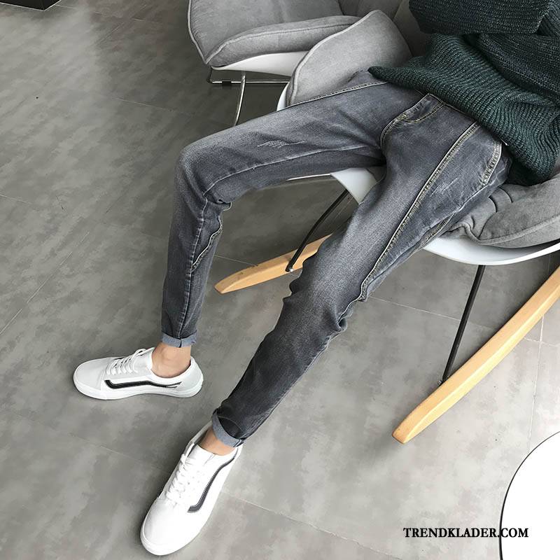 Jeans Herr 2018 Trend Cigarettbyxor Höst Vår Casual Svart