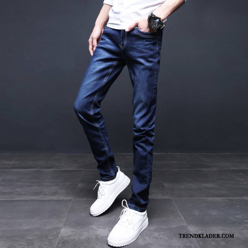 Jeans Herr 2018 Ungdom Byxor Trend Stretch Slim Fit Svart