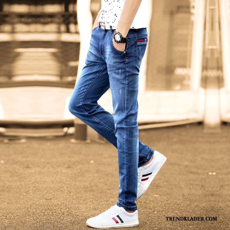 Jeans Herr Adolescens 2018 Student Gymnasiet Slim Fit Trend Svart