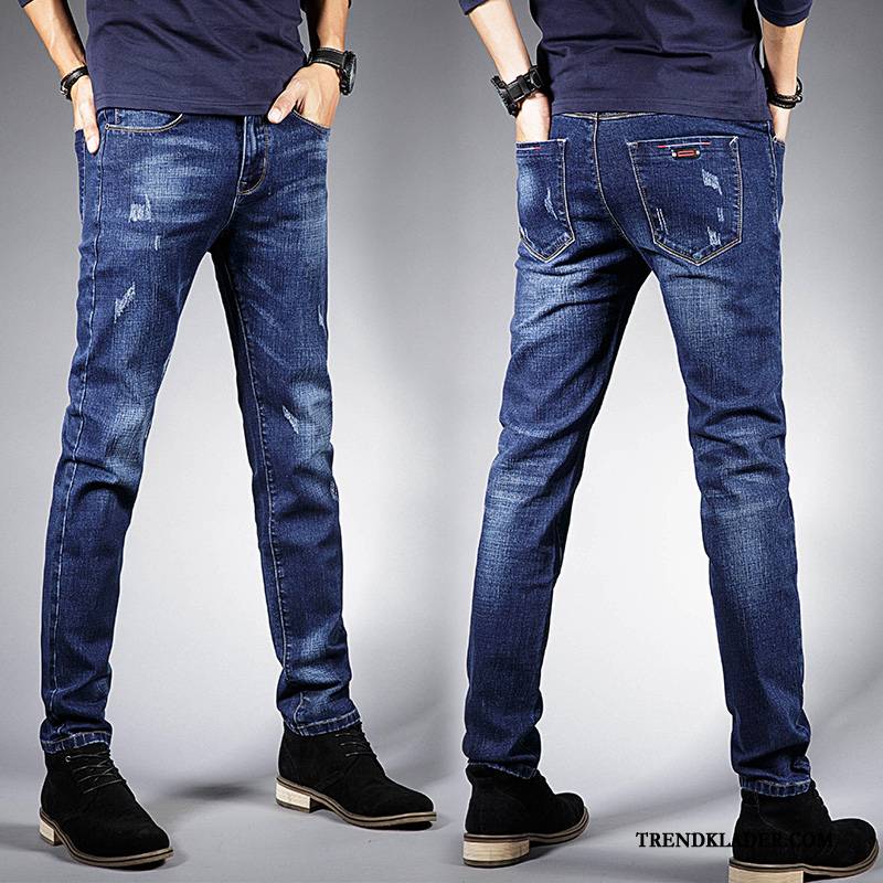 Jeans Herr Adolescens 2018 Student Gymnasiet Slim Fit Trend Svart