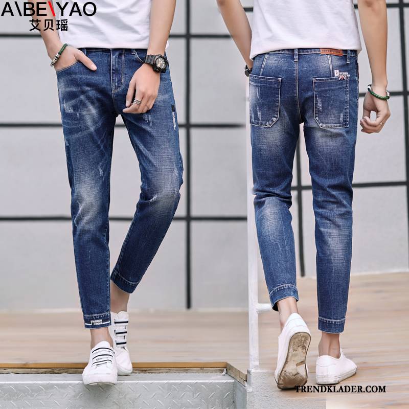 Jeans Herr Adolescens 2018 Student Gymnasiet Slim Fit Trend Svart