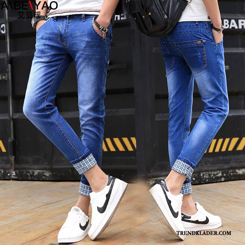 Jeans Herr Adolescens 2018 Student Gymnasiet Slim Fit Trend Svart