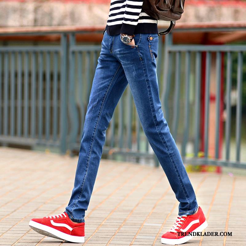 Jeans Herr Adolescens Ungdom Liten Student Trend Slim Fit