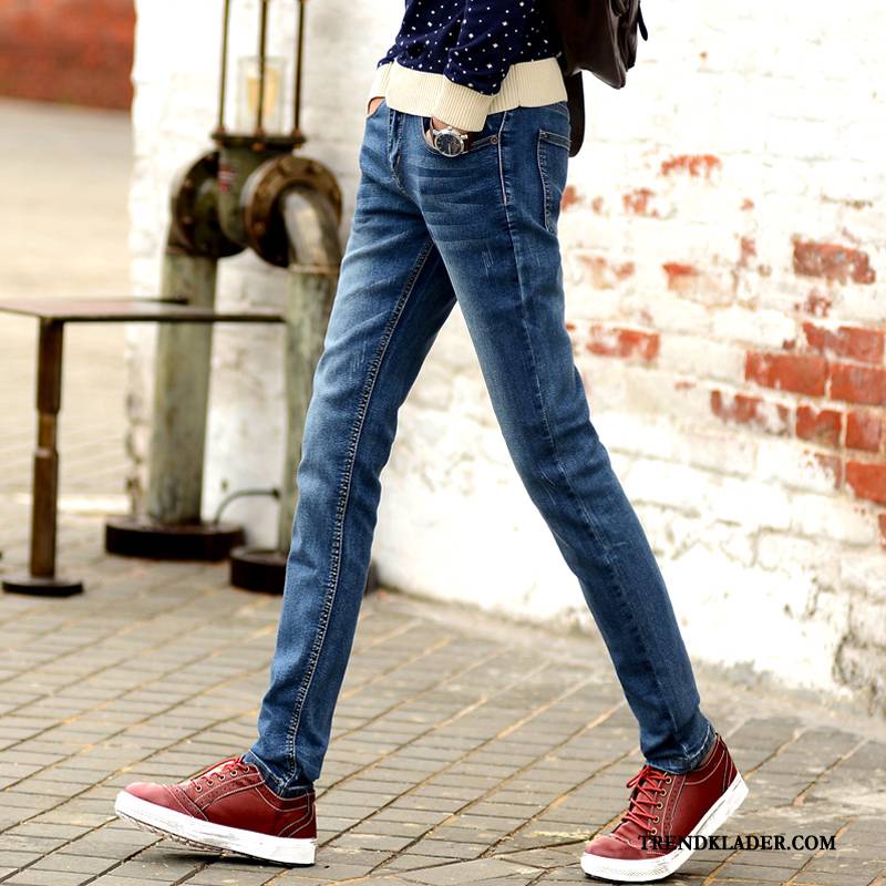 Jeans Herr Adolescens Ungdom Liten Student Trend Slim Fit