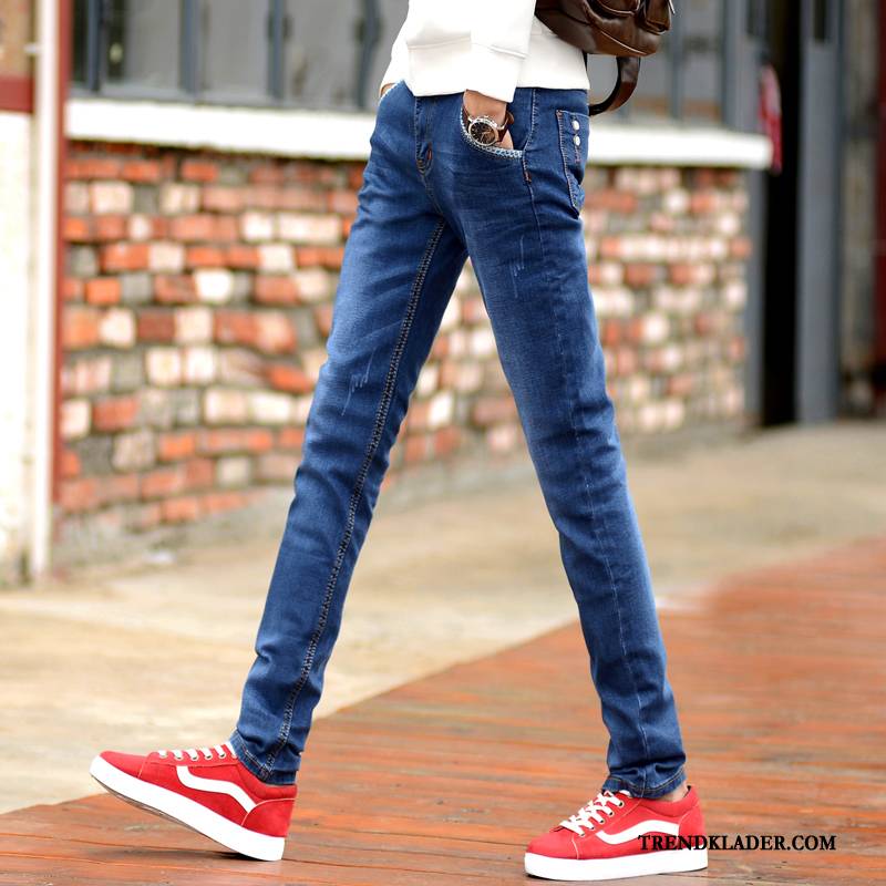 Jeans Herr Adolescens Ungdom Liten Student Trend Slim Fit