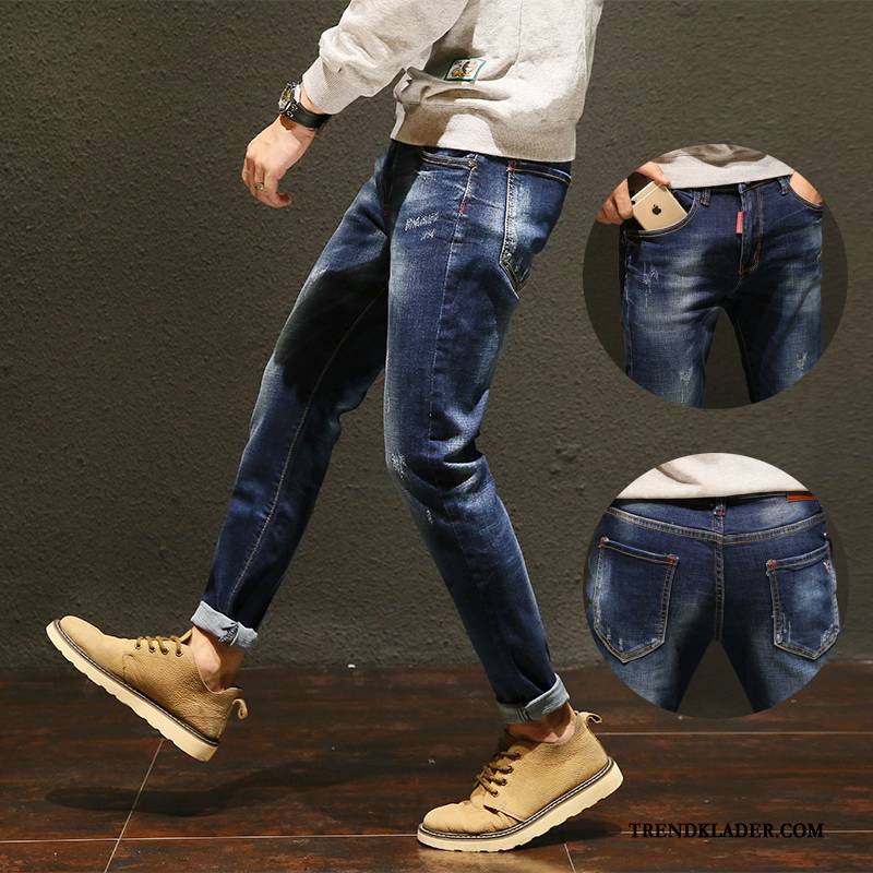 Jeans Herr Ny Cigarettbyxor Slim Fit Stretch Trend Adolescens