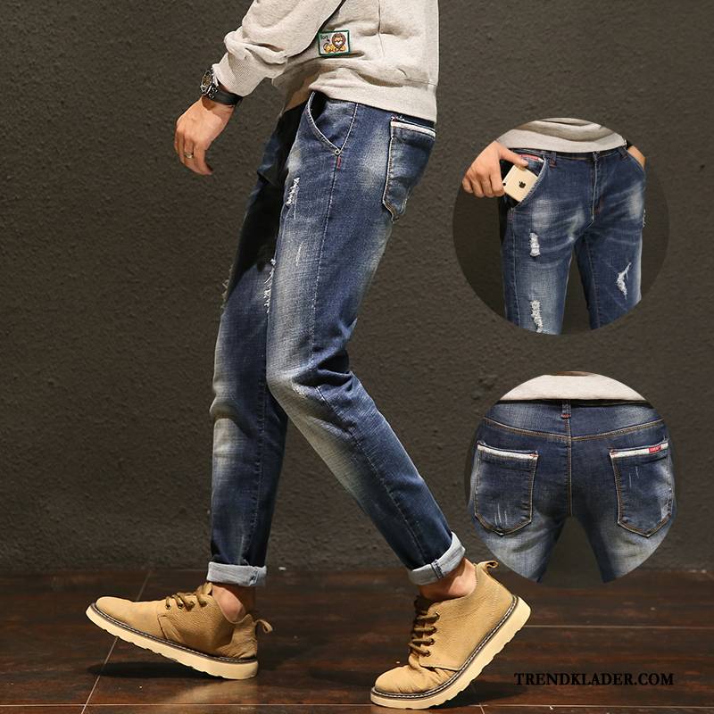 Jeans Herr Ny Cigarettbyxor Slim Fit Stretch Trend Adolescens