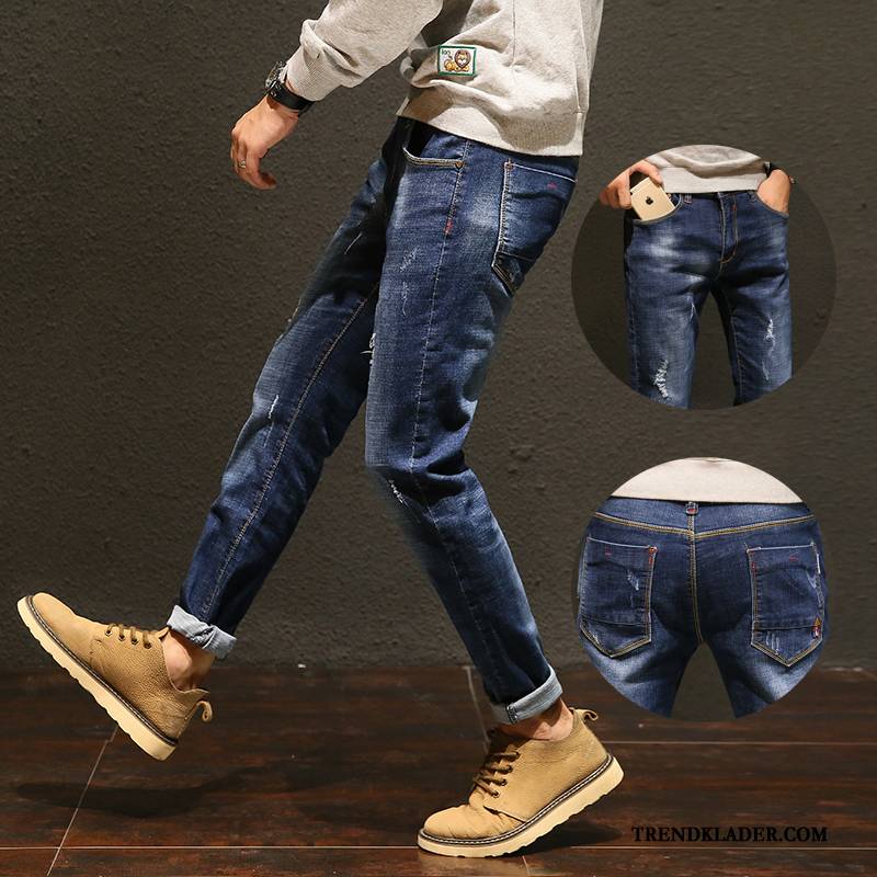 Jeans Herr Ny Cigarettbyxor Slim Fit Stretch Trend Adolescens