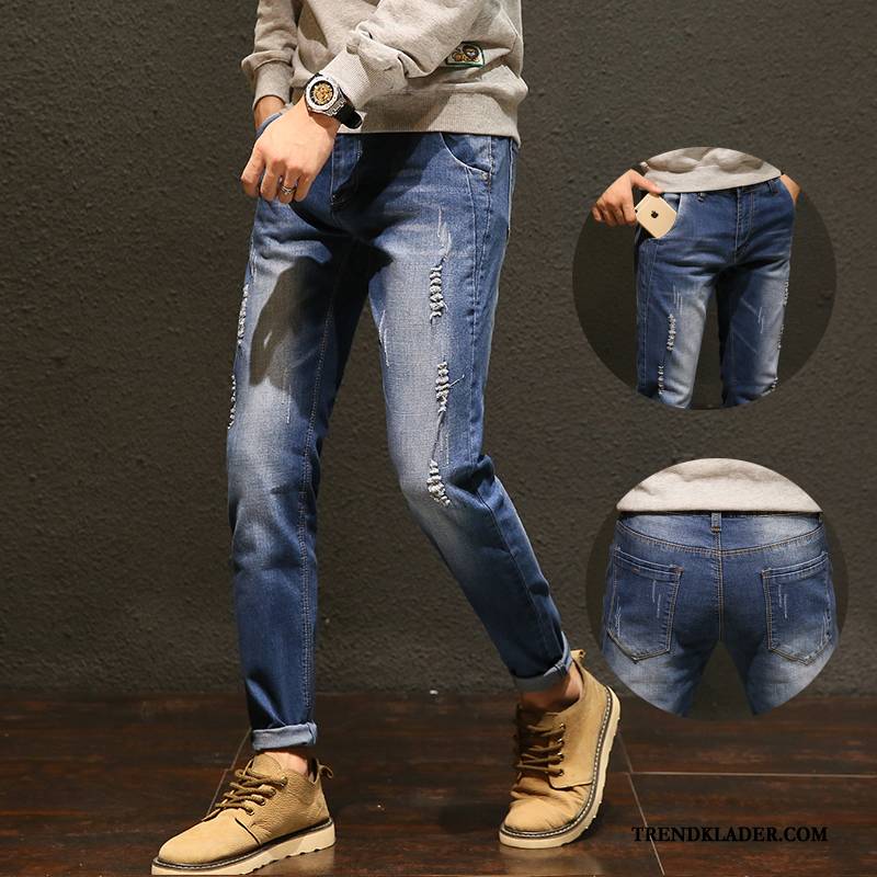 Jeans Herr Ny Cigarettbyxor Slim Fit Stretch Trend Adolescens