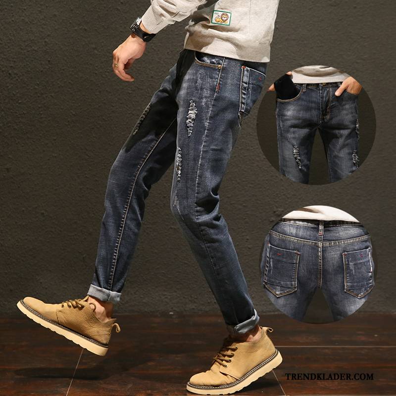 Jeans Herr Ny Cigarettbyxor Slim Fit Stretch Trend Adolescens