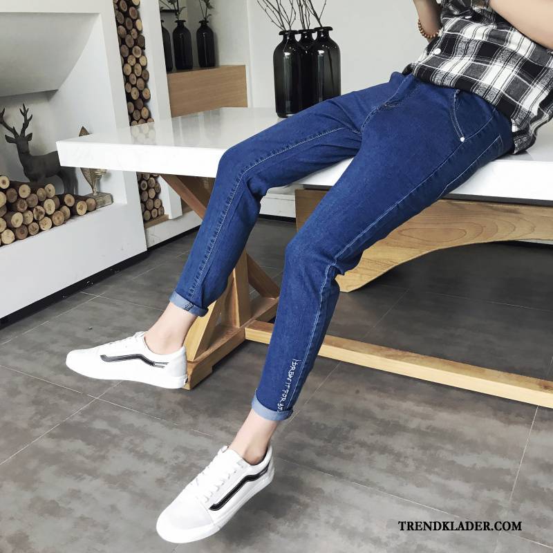 Jeans Herr Sommar 2018 Liten Slim Fit Trend Byxor Grå