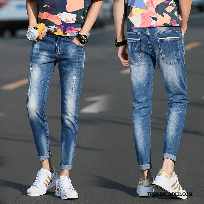 Jeans Herr Sommar Ny Stretch 2018 Trend Vår Grå Svart