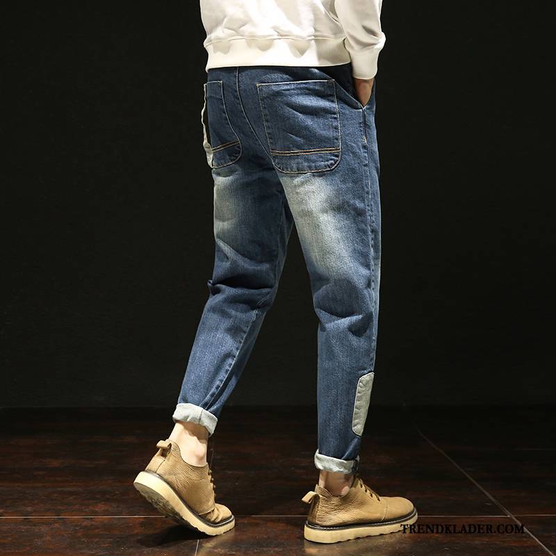 Jeans Herr Stretch Lösa 2018 Hip-hop Trend Varumärke Harlan Mörk Blå